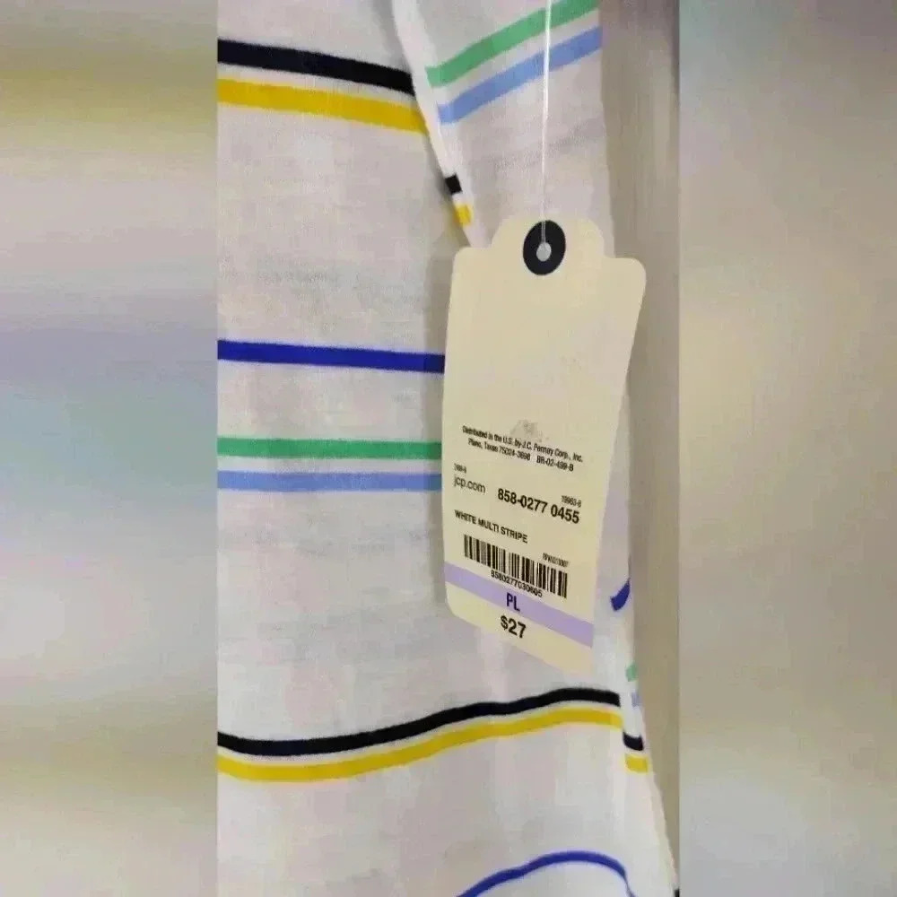 St John's Bay multi striped shirt size petite‎ - Picture 4 of 5